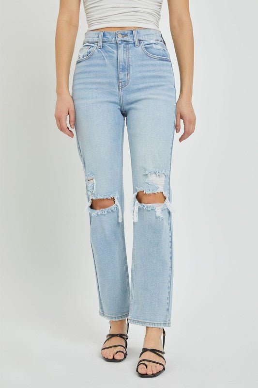 Light Denim High Rise Straight Jean - STYLED BY ALX COUTUREPANTS