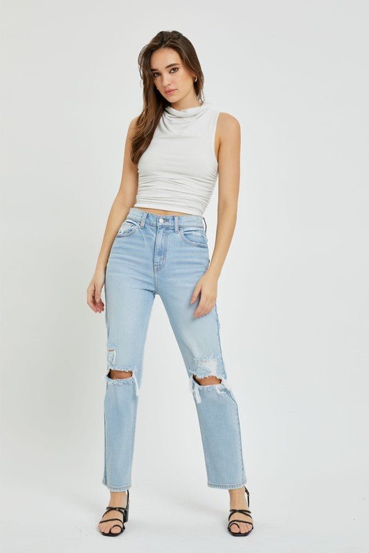 Light Denim High Rise Straight Jean - STYLED BY ALX COUTUREPANTS