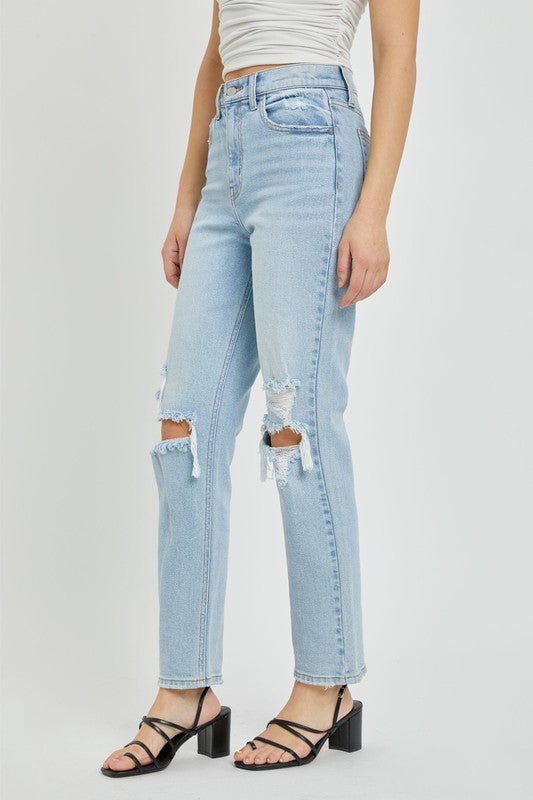 Light Denim High Rise Straight Jean - STYLED BY ALX COUTUREPANTS