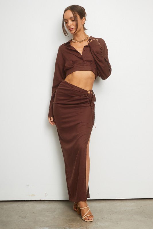 Maroon Margot Skirt Set - STYLED BY ALX COUTUREOutfit Sets