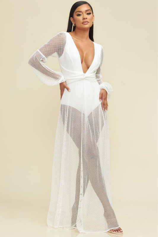 Mesh Summer Resort Maxi Dress - STYLED BY ALX COUTUREDresses