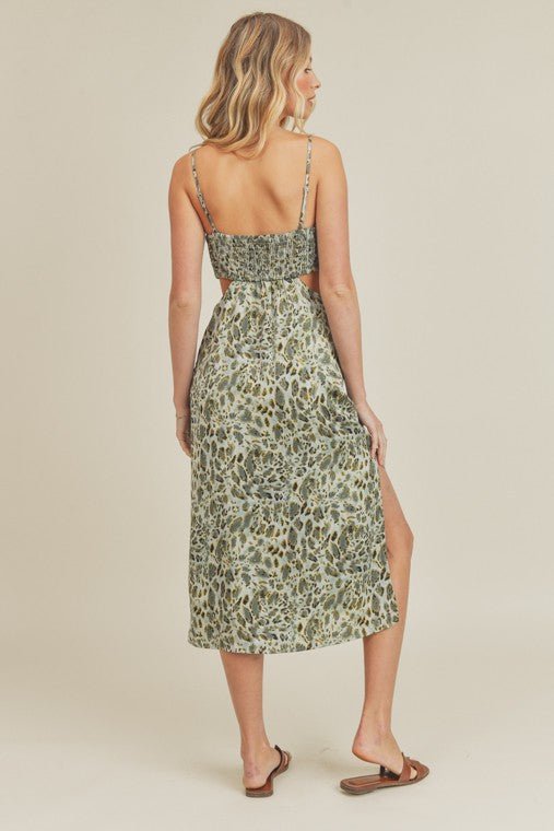 Mint Leopard Cutout Midi Dress - STYLED BY ALX COUTUREDresses