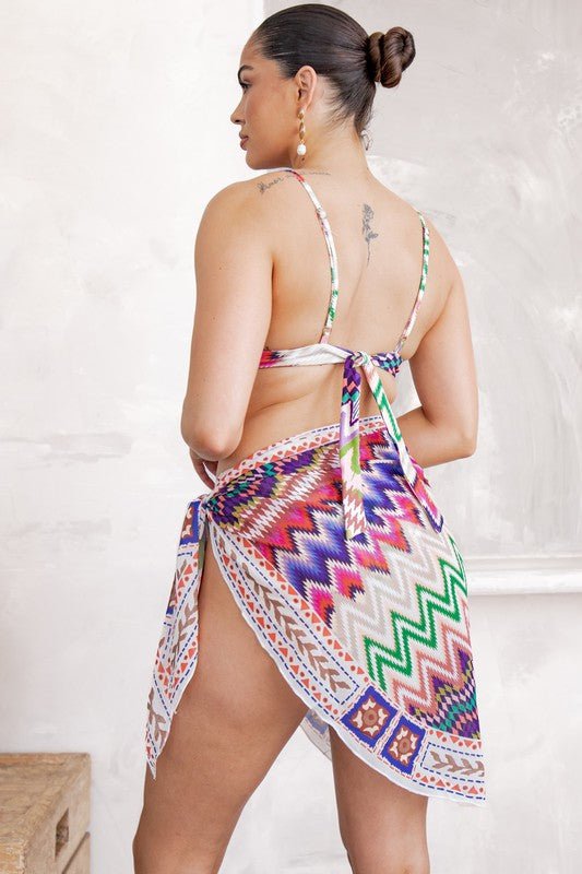 Multi Color Bikini Swimsuit 3 Piece Set - STYLED BY ALX COUTURESWIMWEAR