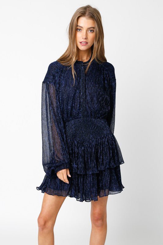 Navy Lottie Long Sleeve Dress - STYLED BY ALX COUTUREDRESS