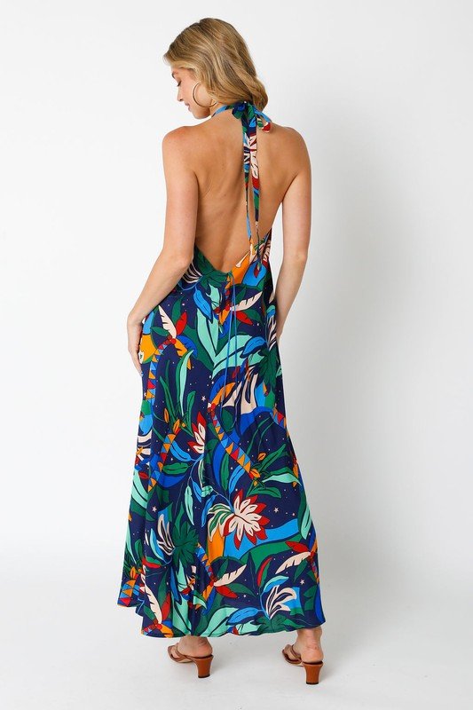 Navy Zuly Open Back Maxi Dress - STYLED BY ALX COUTUREDRESSES