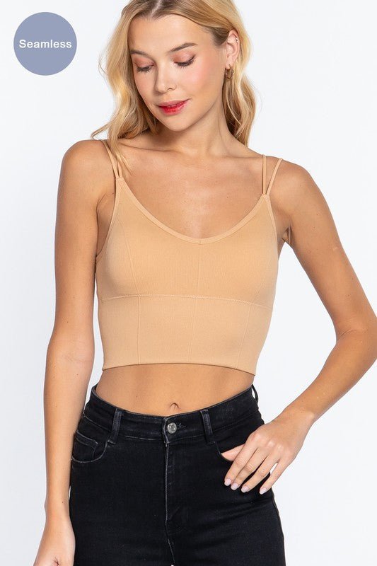 Nude Bra Cup Double Strap Top - STYLED BY ALX COUTUREShirts & Tops