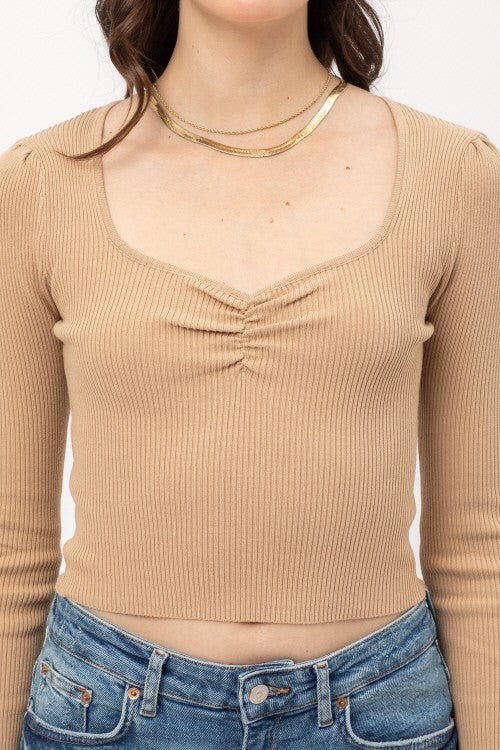 Nude Ribbed Sweetheart Top - STYLED BY ALX COUTURETOPS