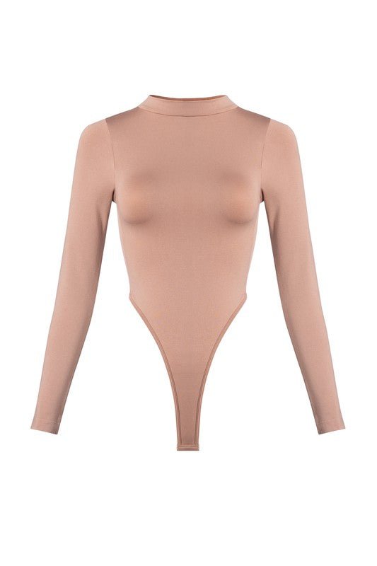 Nude Turtleneck Long sleeve Bodysuit - STYLED BY ALX COUTUREShirts & Tops