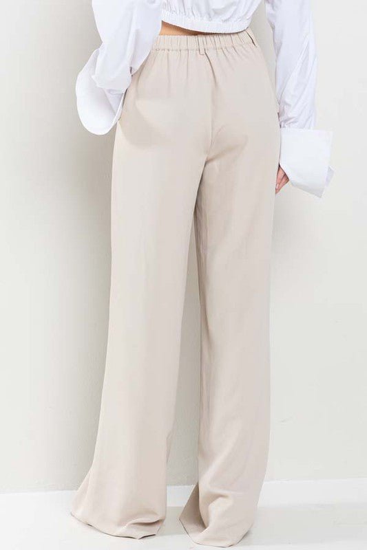 Nude Wide Leg Pants - STYLED BY ALX COUTUREPANTS