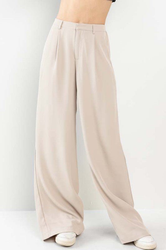 Nude Wide Leg Pants - STYLED BY ALX COUTUREPANTS