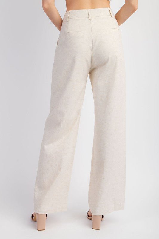 Oatmeal Linen Trousers - STYLED BY ALX COUTUREPANTS