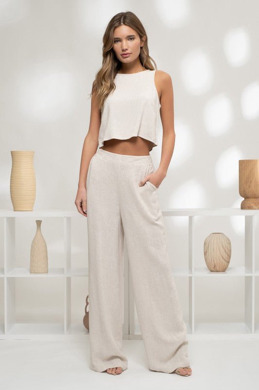 Oatmeal Wide Leg Pants - STYLED BY ALX COUTUREPANTS
