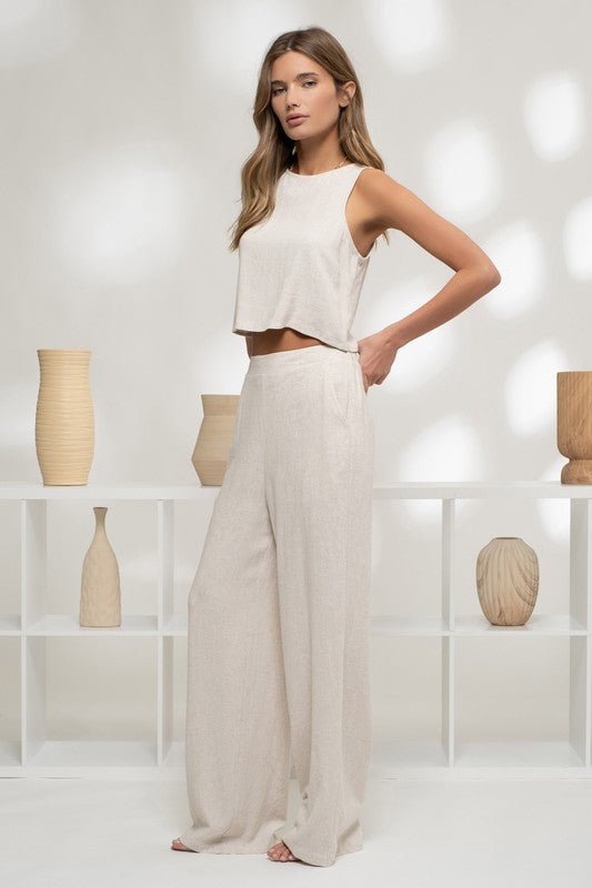 Oatmeal Wide Leg Pants - STYLED BY ALX COUTUREPANTS