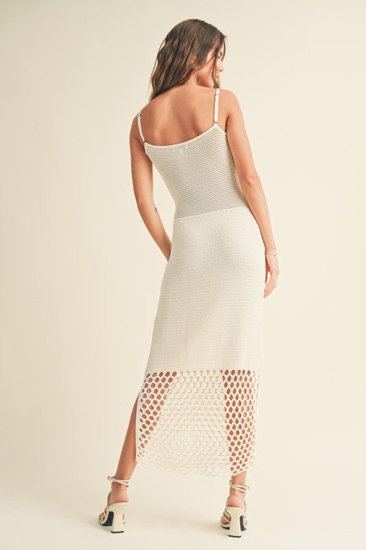 Off White Net Pattern On Bottom Knitted Dress *PRE* - STYLED BY ALX COUTUREDRESS