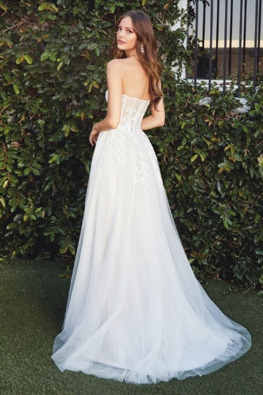 Off - White Strapless A Line Bridal Gown - STYLED BY ALX COUTUREDresses