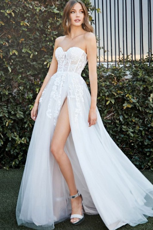 Off - White Strapless A Line Bridal Gown - STYLED BY ALX COUTUREDresses