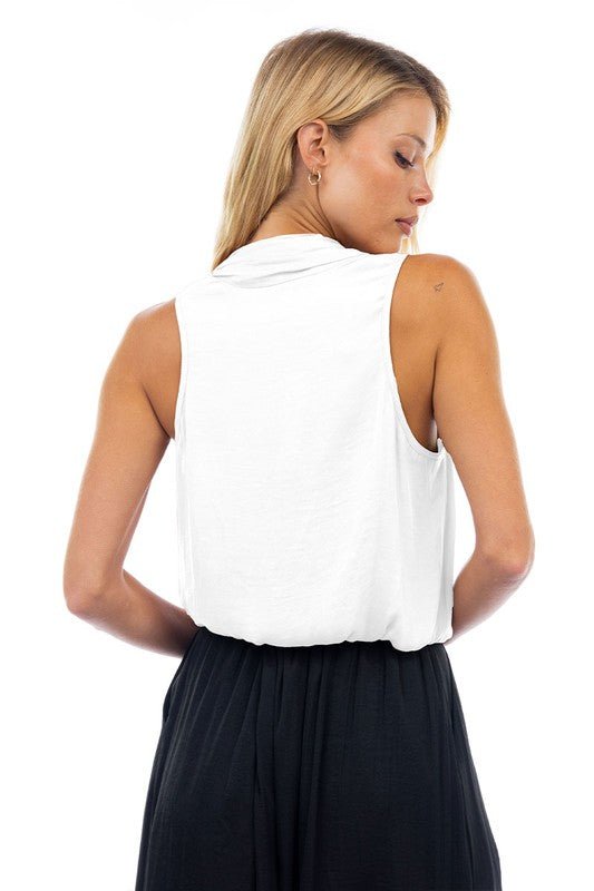 Off White Wrap Top With Front Grommet - STYLED BY ALX COUTUREShirts & Tops