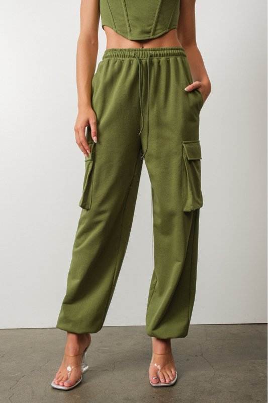 Olive French Terry Joggers - STYLED BY ALX COUTUREOutfit Sets