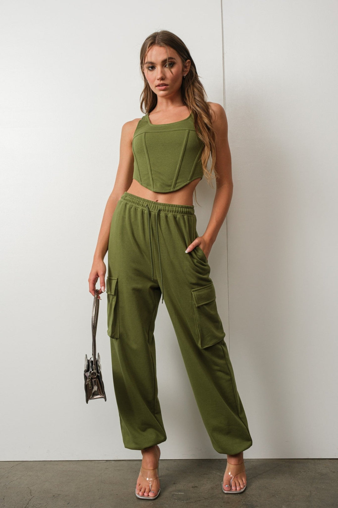 Olive French Terry Joggers - STYLED BY ALX COUTUREOutfit Sets