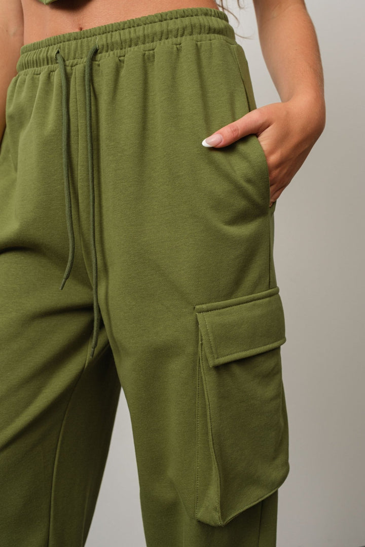 Olive French Terry Joggers - STYLED BY ALX COUTUREOutfit Sets