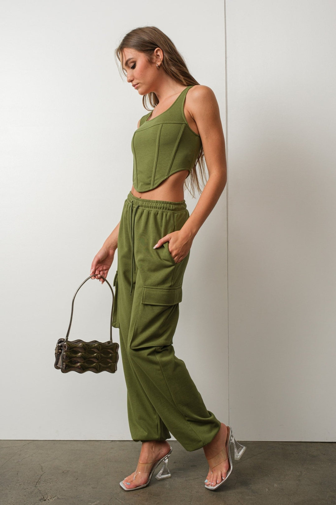 Olive French Terry Joggers - STYLED BY ALX COUTUREOutfit Sets