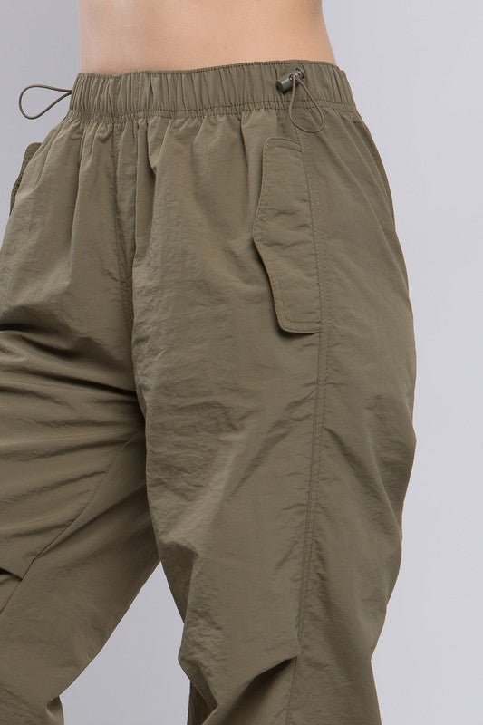 Olive Loose Fit Parachute Pants - STYLED BY ALX COUTUREPANTS