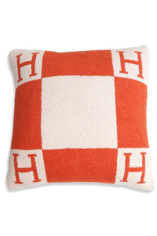 Orange H Patterned Cushion Cover - STYLED BY ALX COUTURECUSHION