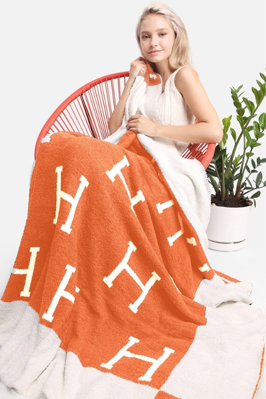 Orange Microfiber Cozy Home Blanket - STYLED BY ALX COUTUREBlankets