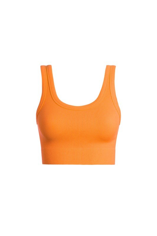 Orange Thick Rib Mini Tank Crop Top - STYLED BY ALX COUTUREShirts & Tops