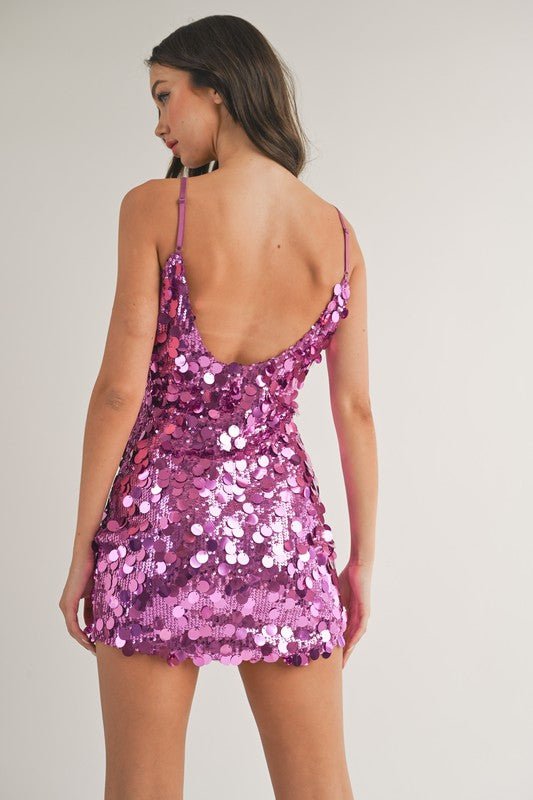 Orchid Multi Sized Sequins Mini Dress - STYLED BY ALX COUTUREDRESS