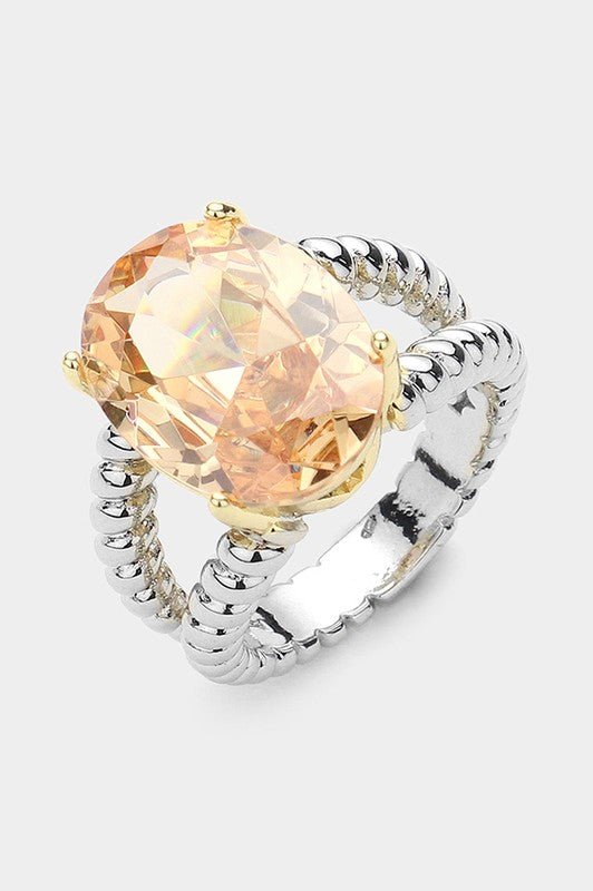 Oval CZ Stone Cushion Ring - STYLED BY ALX COUTURERING