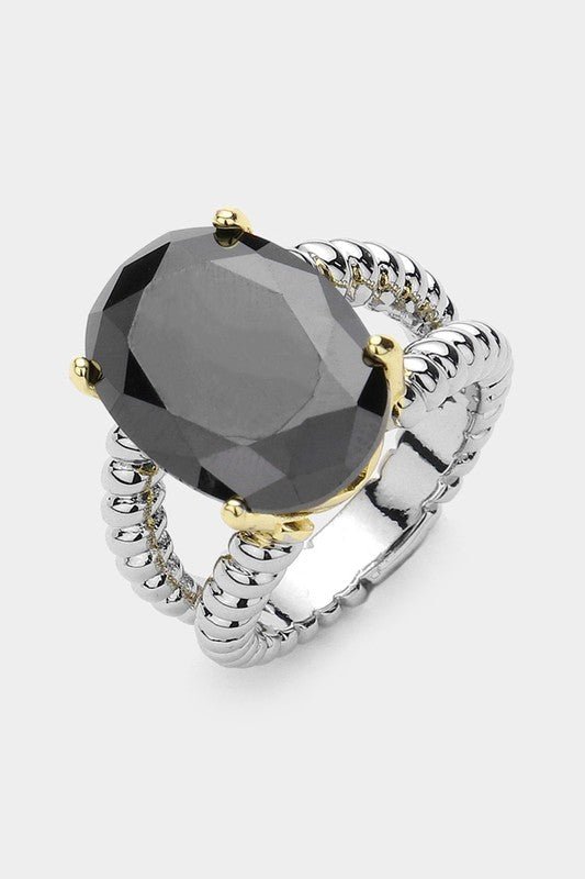 Oval CZ Stone Cushion Ring - STYLED BY ALX COUTURERING