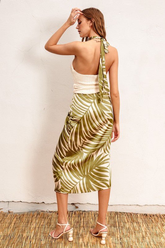 Palm Fronds Midi Wrap Skirt *PRE* - STYLED BY ALX COUTURESKIRTS