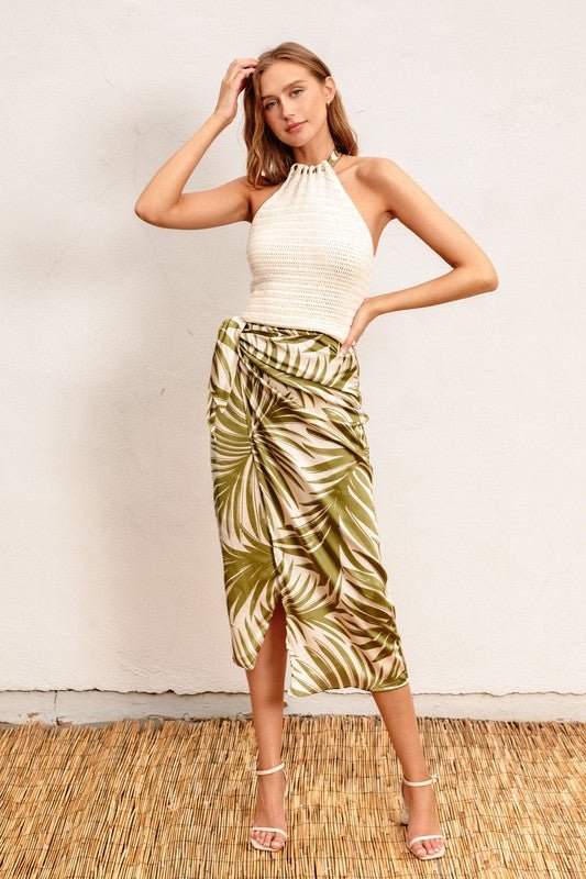 Palm Fronds Midi Wrap Skirt *PRE* - STYLED BY ALX COUTURESKIRTS