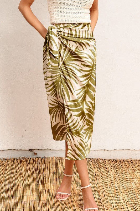 Palm Fronds Midi Wrap Skirt *PRE* - STYLED BY ALX COUTURESKIRTS