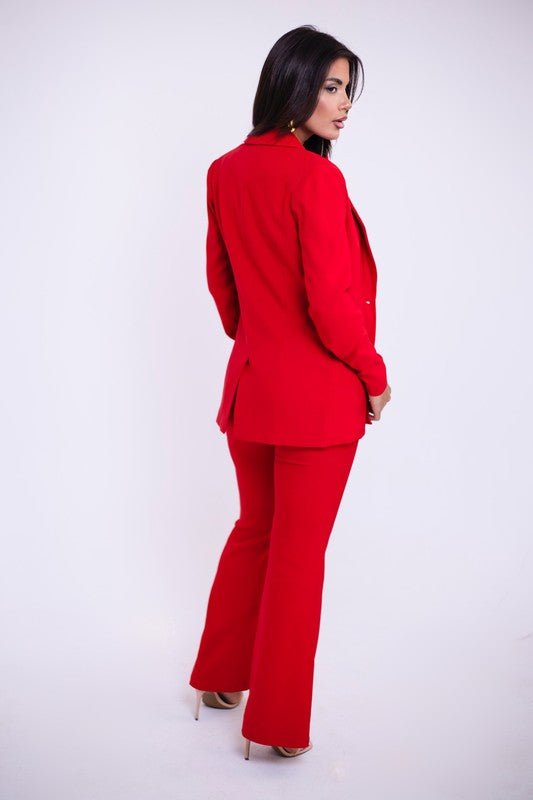 Red Ansel Red Pant Blazer Set - STYLED BY ALX COUTUREOutfit Sets