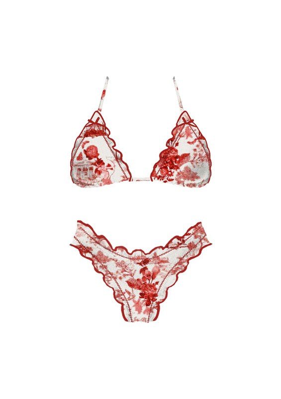 Red Flower Wave Catcher Bikini Set *PRE* - STYLED BY ALX COUTURESWIMWEAR