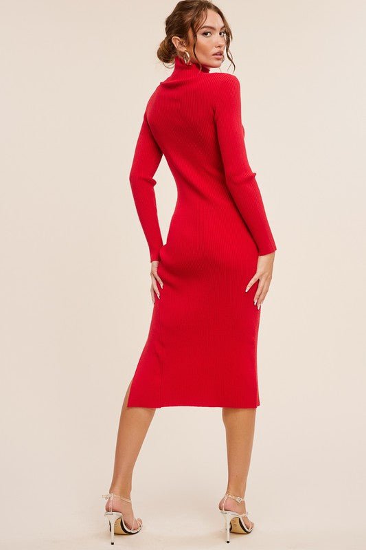 Red Scorpio Midi Dress - STYLED BY ALX COUTUREDRESS