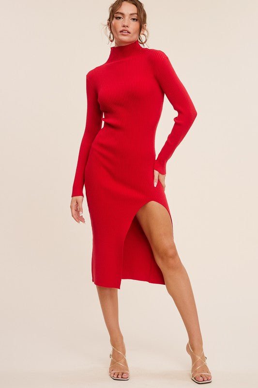 Red Scorpio Midi Dress - STYLED BY ALX COUTUREDRESS