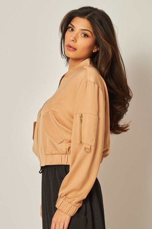 Rose Gold Satin Bomber Jacket - STYLED BY ALX COUTURECoats & Jackets