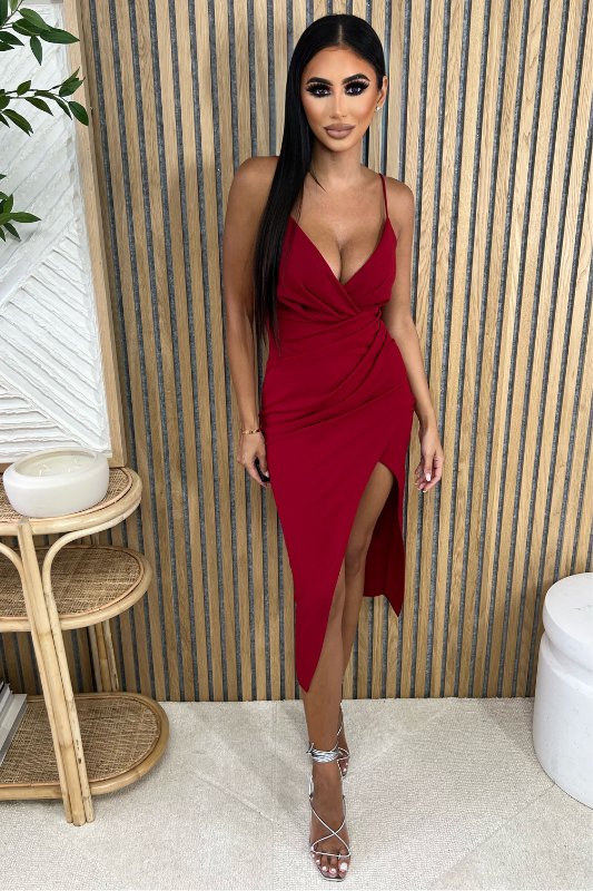 Ruby Pleated Wrap Skirt Midi Dress - STYLED BY ALX COUTUREDRESSES
