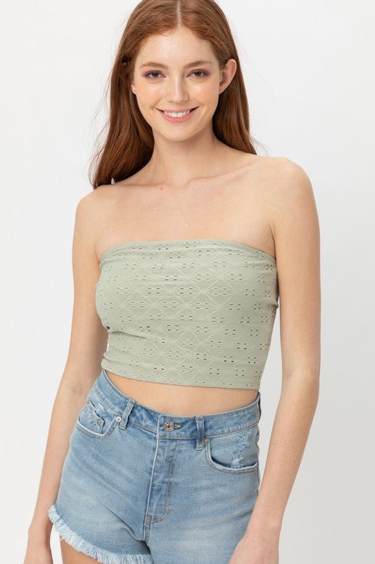 Sage Crochet Strapless Top - STYLED BY ALX COUTURETOPS