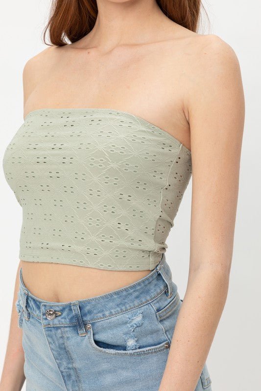 Sage Crochet Strapless Top - STYLED BY ALX COUTURETOPS