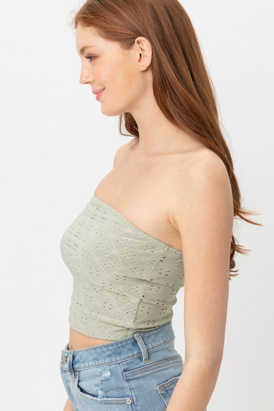 Sage Crochet Strapless Top - STYLED BY ALX COUTURETOPS