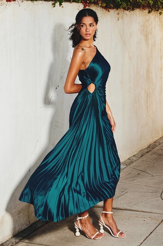 Sage Olympia Asymmetrical Maxi Dress - STYLED BY ALX COUTUREDRESSES