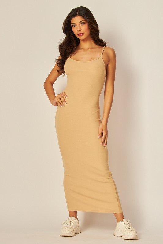 Sand Adjustable Strap Maxi Dress - STYLED BY ALX COUTUREDRESS