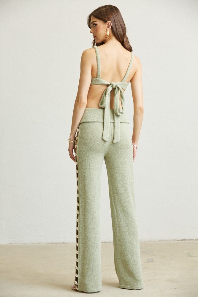 Seashell Soft Knit Pant 2 - PC Set - STYLED BY ALX COUTUREPANT SETS