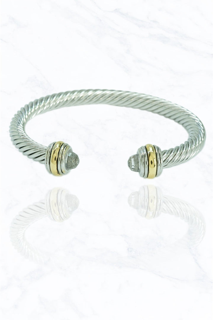 Silver Cable Wire Cuff Bracelets - STYLED BY ALX COUTUREBRACELET