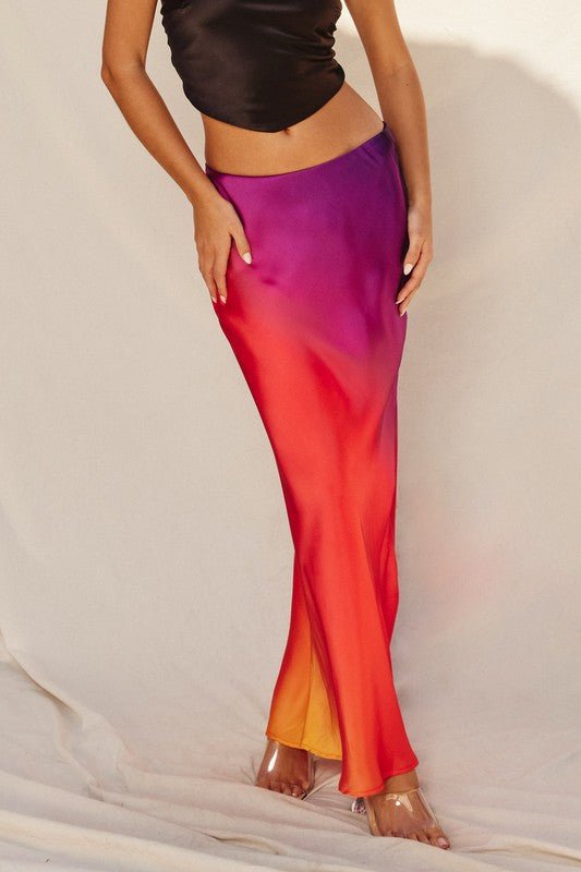 Sunset Cosmo Ombre Maxi Skirt - STYLED BY ALX COUTURESKIRTS