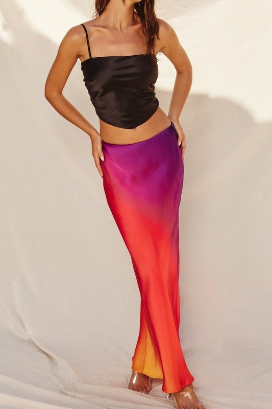 Sunset Cosmo Ombre Maxi Skirt - STYLED BY ALX COUTURESKIRTS